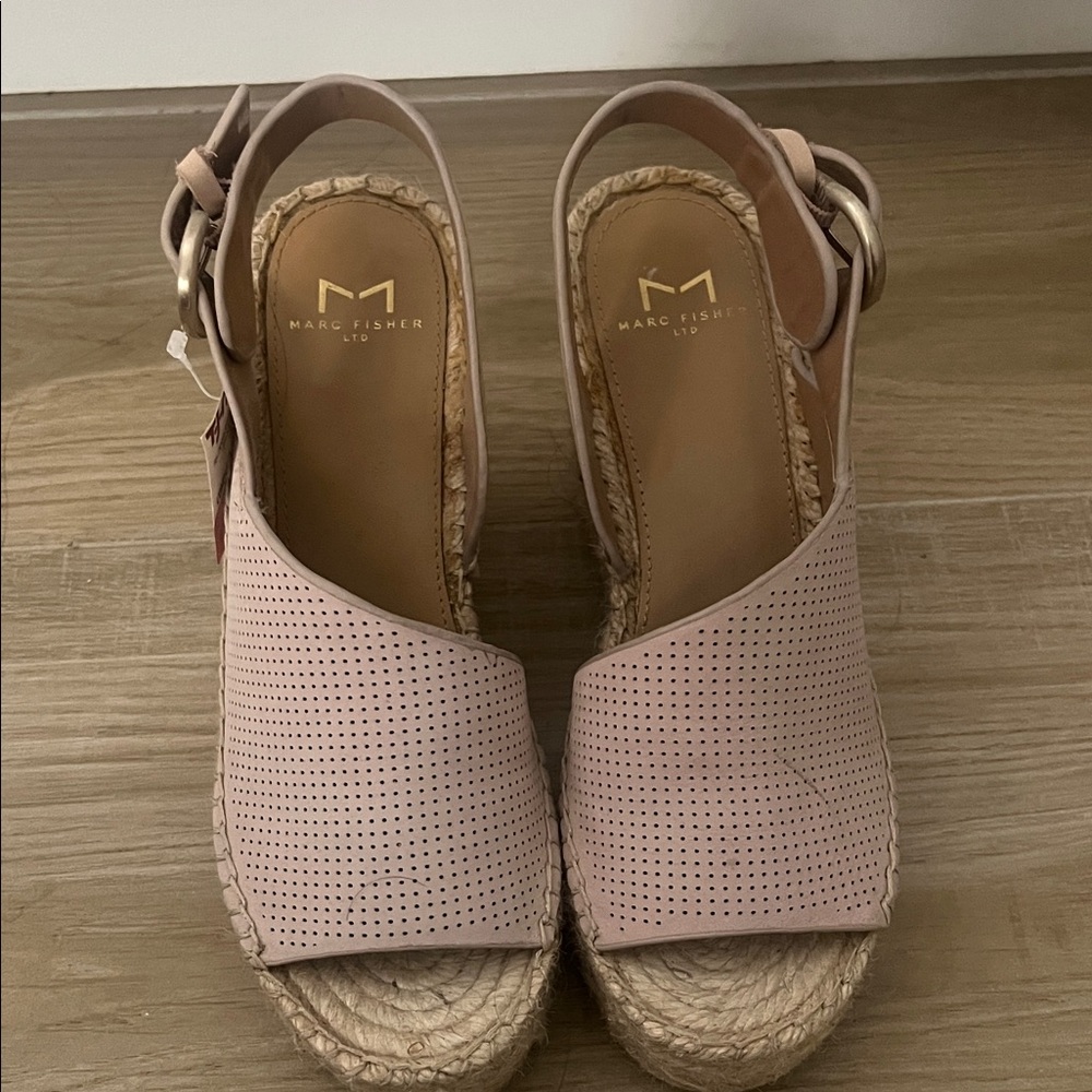 Marc Fisher Blush Espadrille Wedges
